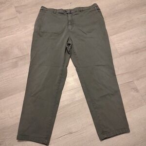 Kiton Mens Green Pants 42x27 Waist Cotton Wool Blend Luxury Designer Relaxed